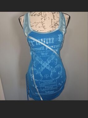 SALVAGE Rare Y2K Rhinestone Mini Dress. M